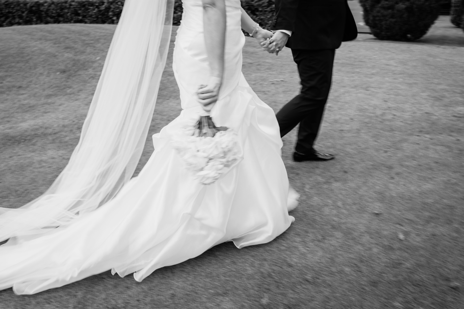 Intimate wedding ceremony surrounded by greenery